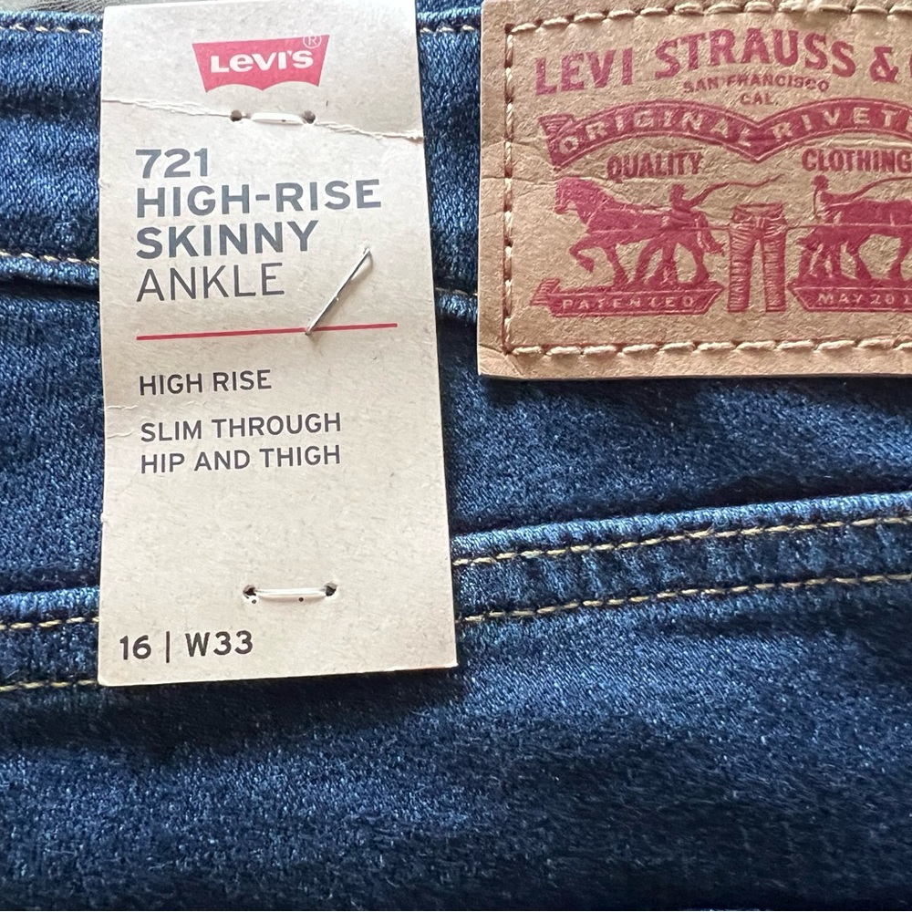 Levi's Dark Blue High-Rise Skinny Ankle Jeans - Picture 5 of 6